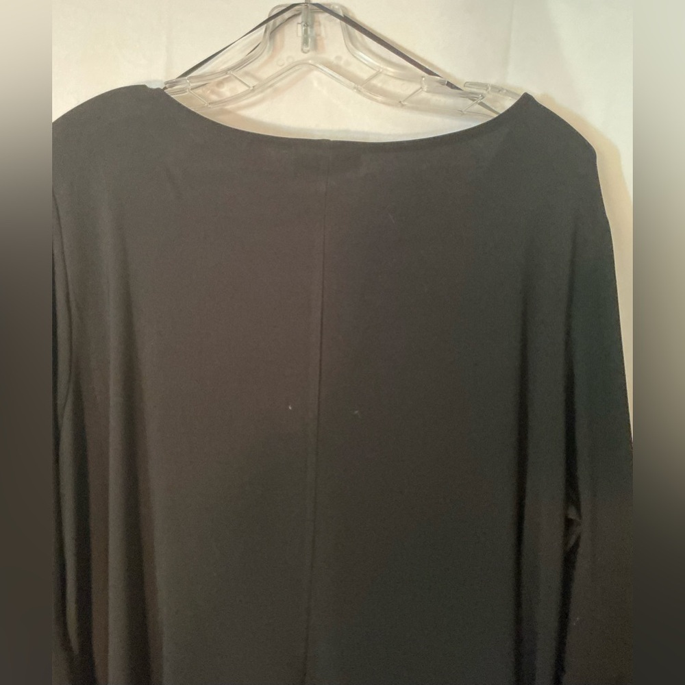 MSK Black Long-Sleeve A-Line Dress with Rhinestone Trim - Picture 8 of 8